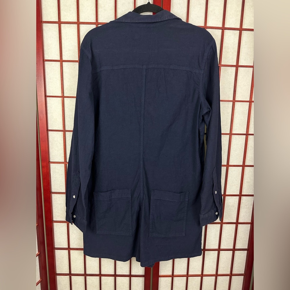 Frank & Eileen Long Sleeve Ireland Playsuit Cotton Romper in Navy - Picture 2 of 7